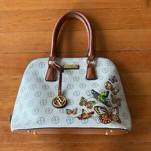 Adrienne Vittadini Studio Dome Satchel with Butterfly Design